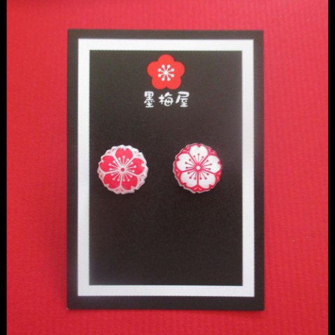 桜ピアス12桃白×白
