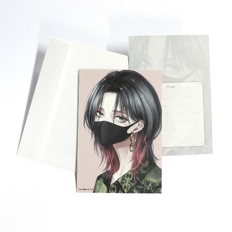 Yunoki ハンサム女子 男子 メッセージカード 黒マスク 雑貨通販 ヴィレッジヴァンガード公式通販サイト