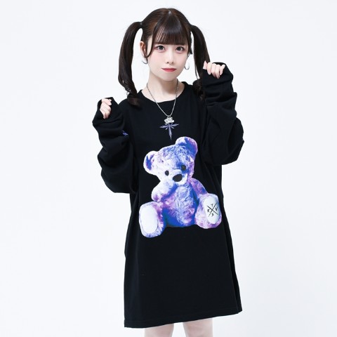 TRAVAS TOKYO】Furry bear L/S Tee （Black×Purple） / 雑貨通販