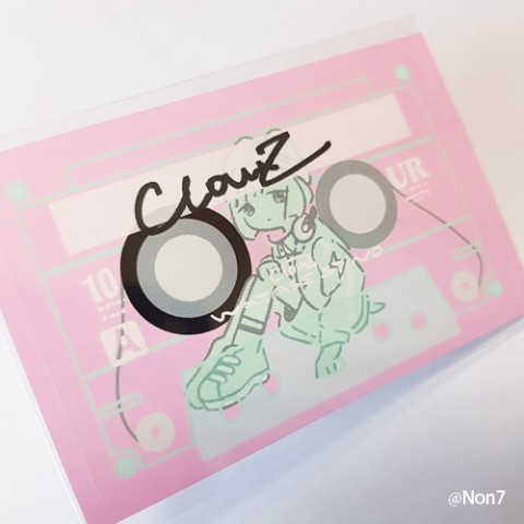 【渡瀬しぃの】ClowZ-IC CARD STICKER／カセットテープ(pink)