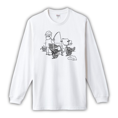 【埼玉ママチャリ小物釣り】ロングTシャツ WH（Lサイズ）