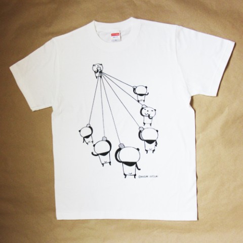 【大月かずみ】糸電話Tシャツ(S/ホワイト）