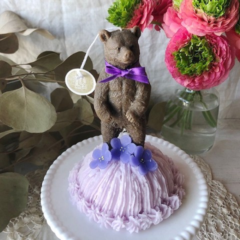 【10mei candle works】bear on the cake