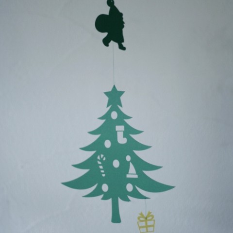 切り紙モビール クリスマスツリーl グリーン 雑貨通販 ヴィレッジヴァンガード公式通販サイト