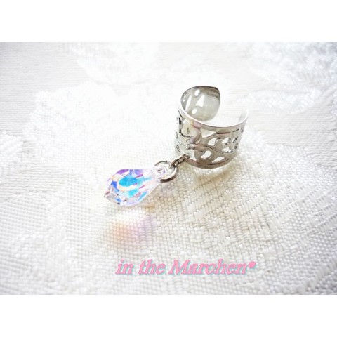 【in the Marchen*】「精霊の耳飾り２」　装飾文様ファンタジック・イヤーカフ☆　クリスタルオーロラ【in the Marchen*】