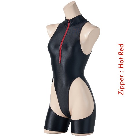 REALISE(リアライズ) 【RSFT-001】 カットアウトソングスイムスーツ（ショート）/ Cut Out Thong Swimsuit（イージーストレッチ）(NM) (L-LL， Red zipper)