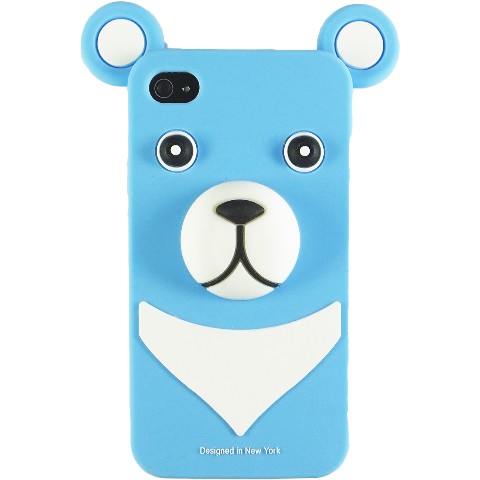 おとぼけクマさんのiPhone4 Case iburg 3D Bear Water Blue