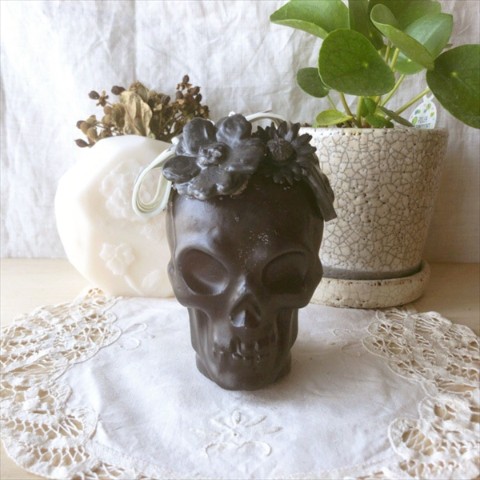 【10mei candle works】skull (ブラック）