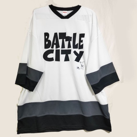 【ショウジョノトモ】BATTLE CITY LOGO hockey_001wh_bk XL