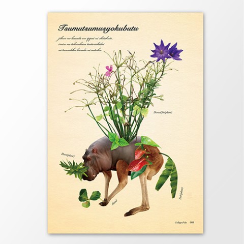 【スギウラユウミ】不思議な動植物ポスター「ツムツムショクブツ」A4