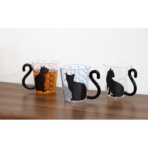 マグカップル ガラス 黒猫 シンプル オス 雑貨通販 ヴィレッジヴァンガード公式通販サイト