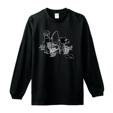 【埼玉ママチャリ小物釣り】ロングTシャツ BK（XLサイズ）