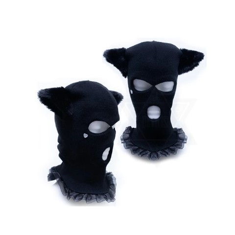 【Devilish】Black cat mask beanie