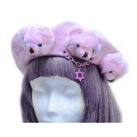 【Devilish】Pink little bears beret