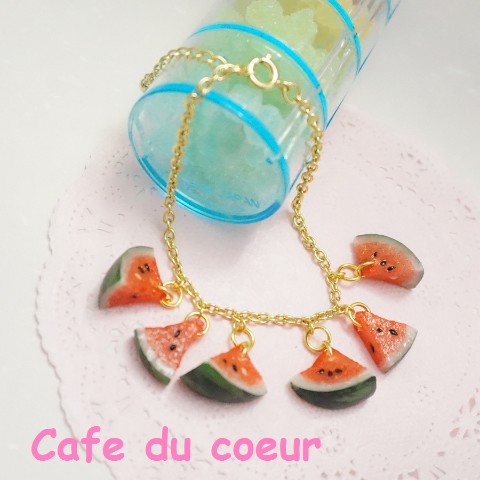 【Cafe du coeur】スイカのブレスレット