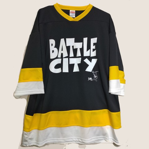 【ショウジョノトモ】BATTLE CITY LOGO hockey_001bk_yellow XL