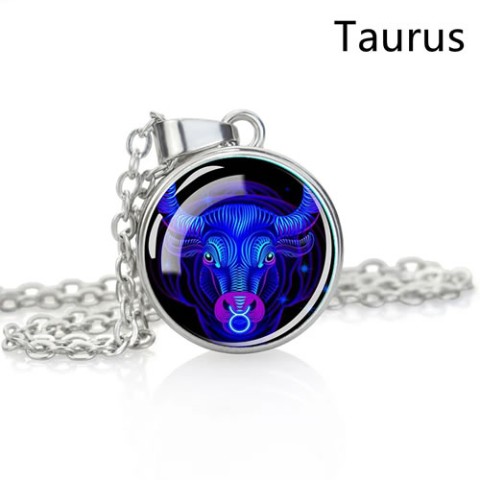 【＃kawaiiiii!】『Taurus 牡牛座』12星座のペンダント（蓄光）