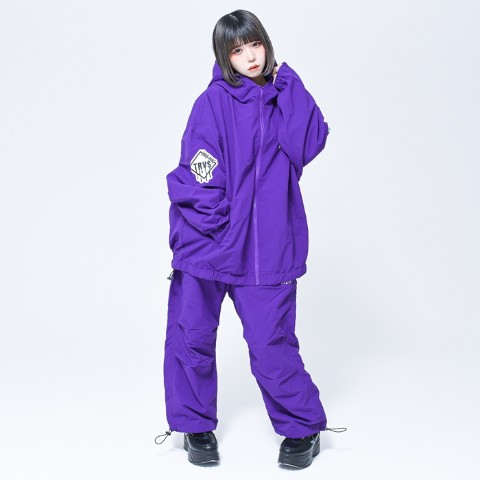 【TRAVAS TOKYO】Patch nylon hoodie 【Purple】