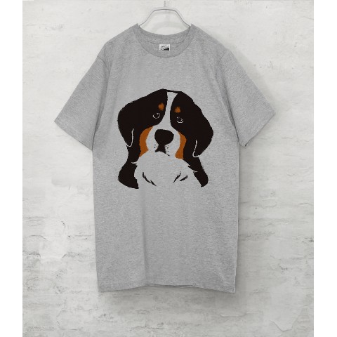 【せいこせんせい】バーニーズマウンテンドッグ　Tシャツ（グレー）犬 XLサイズ