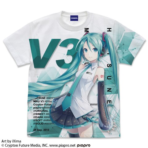 初音ミク】V3 フルグラフィックTシャツ Ver.3.0/WHITE-L / 雑貨通販 ...