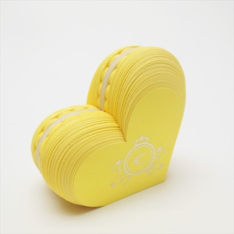 【マカロンふせん】Heart Macaron Sticky note　ハート/yellow【CRU-CIAL】