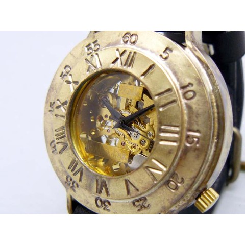 【手作り腕時計】BHW062 手巻きBrassJUMBO ””GunBoat2-BHW”” ローマ数字【完全受注生産】