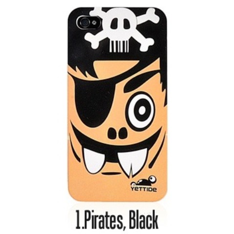 YETTIDE iPhone4S Funny Face Case/Pirates，Black