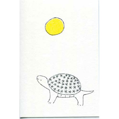 【絵と木工のトリノコ】満月-ガリ版ポストカード