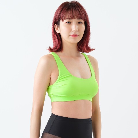 REALISE(リアライズ) 【ST-001】スクープネックスポーツブラ｜Scoop neck Simple back Sports Bra（YOGA DAILY） (Lime、 L)