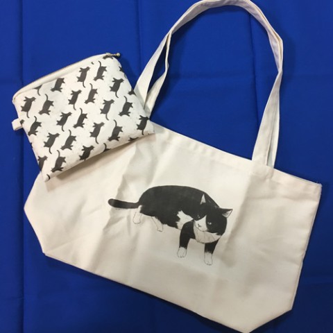 【naru】足袋猫の携帯用トートバッグ