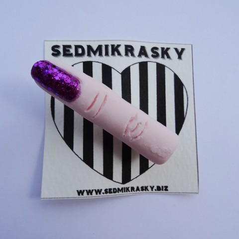 【Sedmikrasky】グリッターYUBIブローチ / Purple