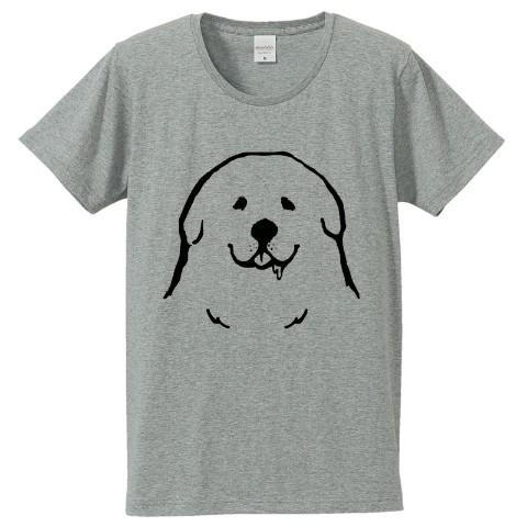 【せいこせんせい】グレートピレニーズ　Tシャツ（グレー）　Lサイズ　犬