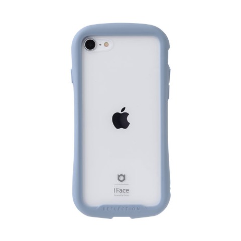 【iFace】iPhoneSE 2022/SE 2020/8/7専用 iFace Reflection強化ガラスクリアケース ペールブルー