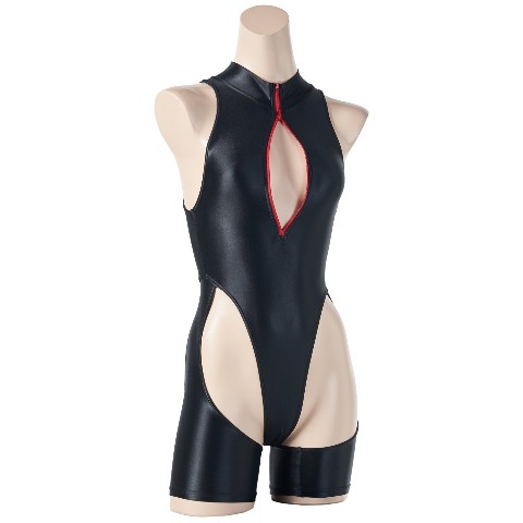 REALISE(リアライズ) 【RSFT-001】 カットアウトソングスイムスーツ（ショート）/ Cut Out Thong Swimsuit（イージーストレッチ）(NM) (M-L， Red zipper)