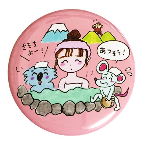 【りかちゃん】温泉缶バッチ