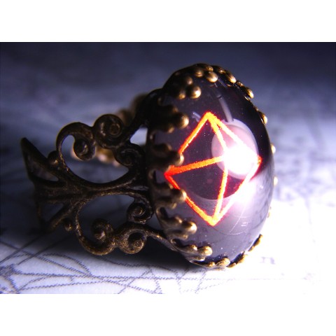 【Crazystone】結晶図リング・蛍石（レッド）＜受注生産＞