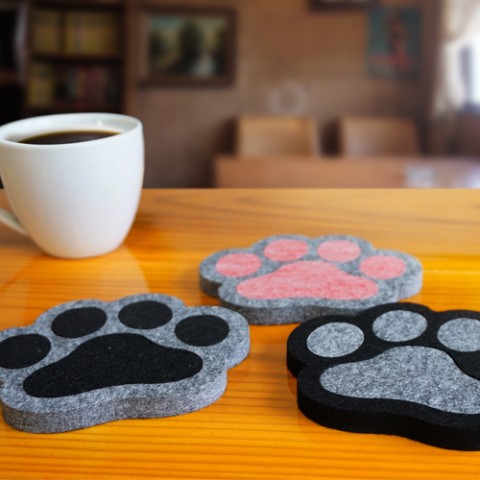 激カワ！ 肉球コースター 肉球コースター③今度は濃い色メインで |