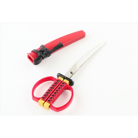 【20%OFF!!SALE】日本刀はさみ（赤）　掛け台付きモデル