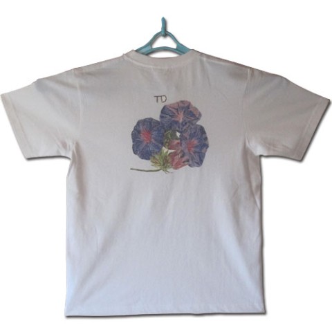 【大松雅士】日本伝統文化代表作家のちぎり絵Tシャツ（花より団子XL）/琉球朝顔【Tadashi Daimatsu】