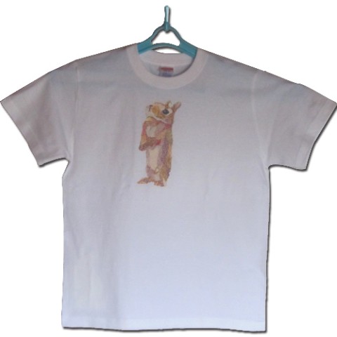 【大松雅士】日本伝統文化代表作家のちぎり絵Tシャツ(うさぎ/メンズXL)【Tadashi Daimatsu】