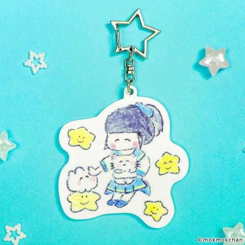 【ピンキー×もくもくちゃん】 アクリルキーホルダー