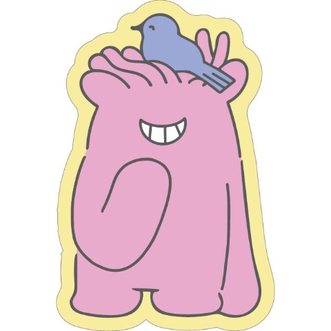 【イッキーモンキー】ダイカットクッション 青い鳥