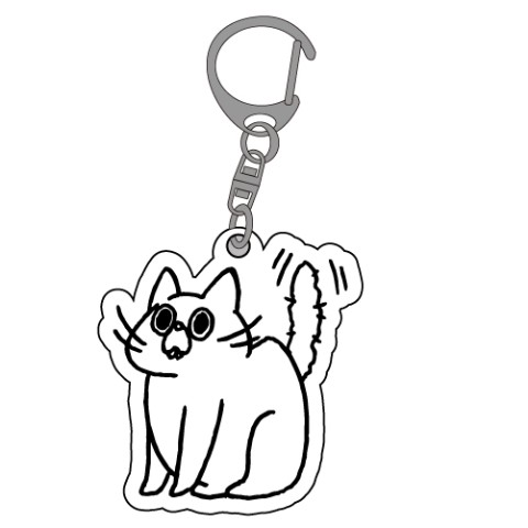 【ﾆｬｰと鳴けないﾈｺﾁｬﾝ】アクリルキーホルダー B