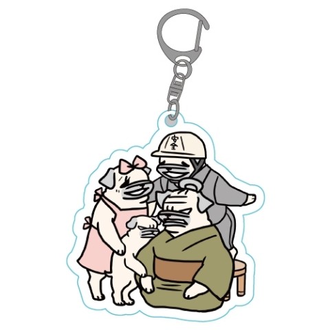 【パグ嫁と姑】 アクリルキーホルダー 集合