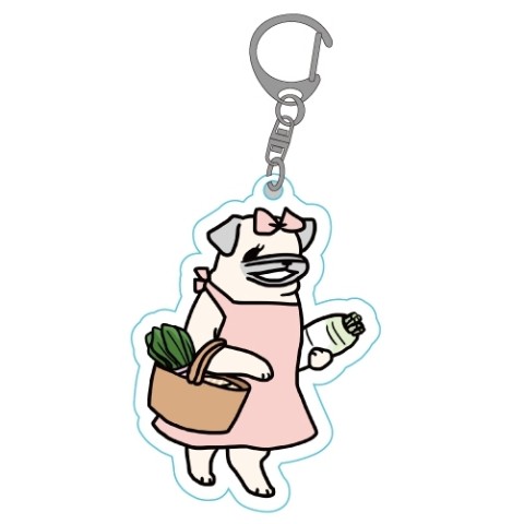 【パグ嫁と姑】 アクリルキーホルダー ぱぐ沢パグ美