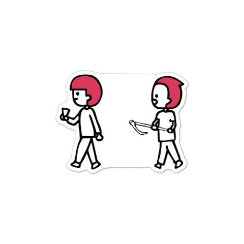 【マオメエアニメ】ステッカー（トルコアイス避ける人）