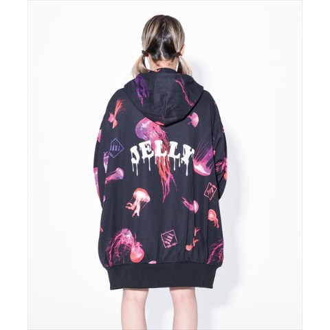 TRAVAS TOKYO】Jelly fish zip hoodie 【Black/Red】 / vvstore