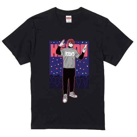 【けんつめし】Tシャツ黒HEYOO XL