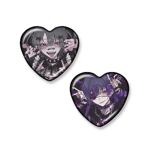 【くろうめ第二弾】缶バッジ　2個セット　ブラック