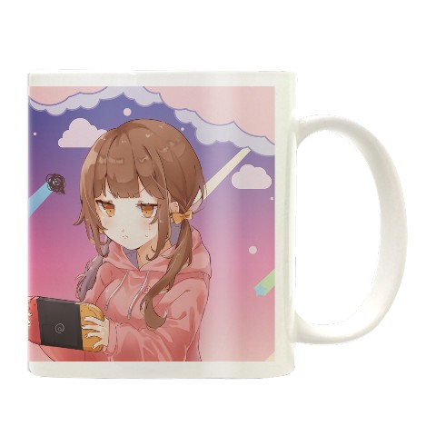 【＠あくびちゃん】マグカップ　ゲームに夢中